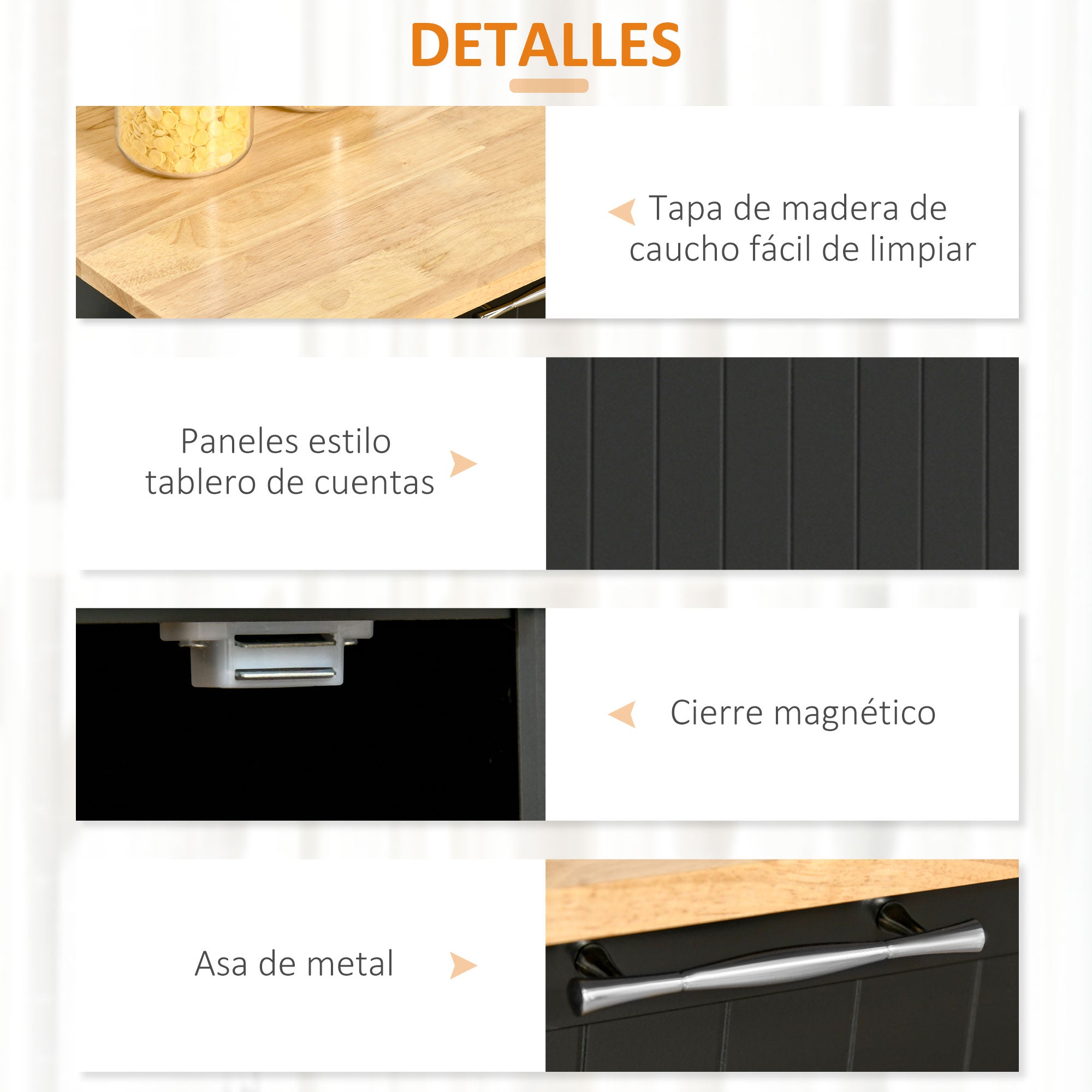 Kitchen Island Cart on Wheels Kitchen Trolley Kitchen Cabinet with 2 Doors 2 Drawers Towel Rack and Adjustable Shelf for Dining Room Living Room 104x46x91 cm Black