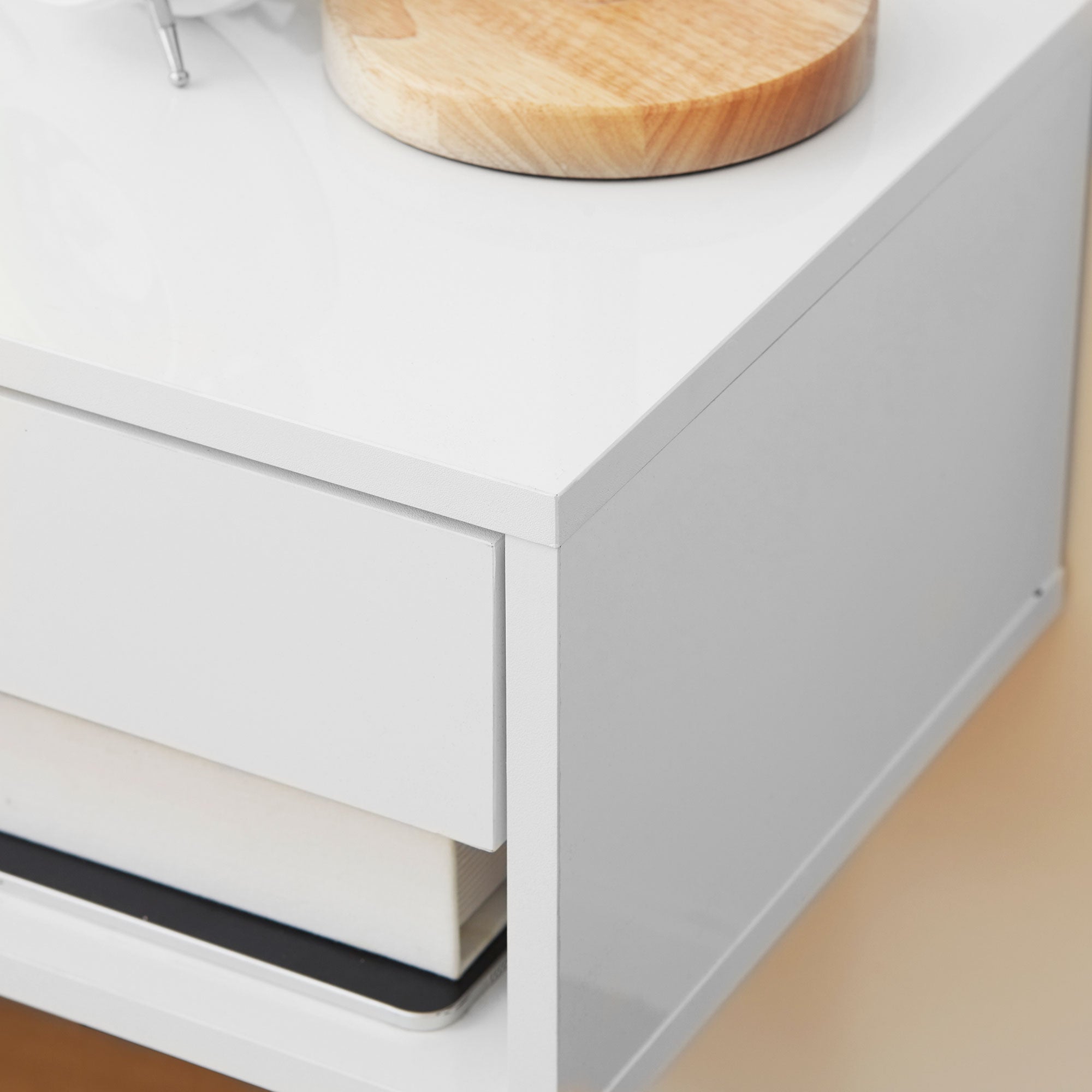 Set of 2 Floating Nightstands Bedside Tables Nightstands with Drawer for Bedroom Living Room 37x32x21 cm White