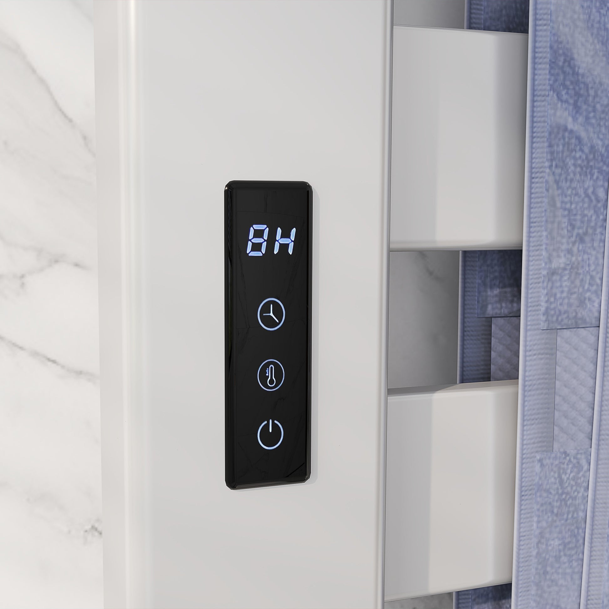 Wall-Mounted Electric Towel Warmer 130W Electric Towel Radiator Made of Aluminum Alloy with WIFI Control Touch Screen Timer 4 Bars Adjustable Temperature Low Consumption IPX4 White