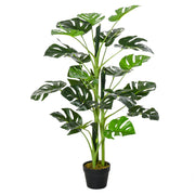 Artificial Plant 100 cm Artificial Monstera Artificial Tree with 21 Leaves and Pot for Home Office Living Room Green