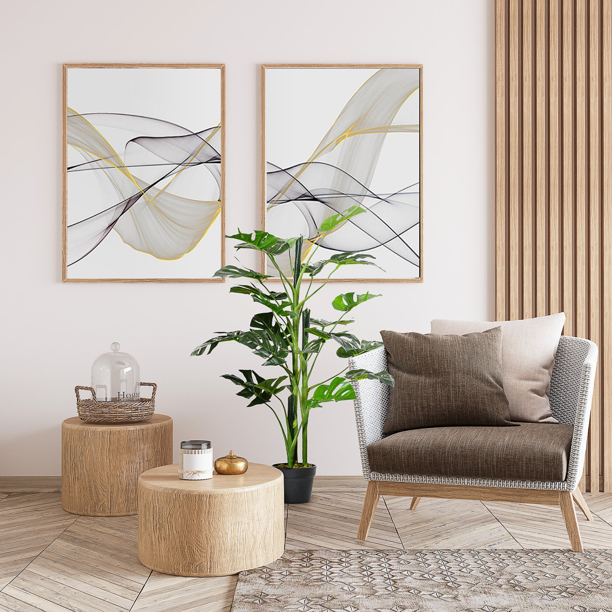 Artificial Plant 100 cm Artificial Monstera Artificial Tree with 21 Leaves and Pot for Home Office Living Room Green