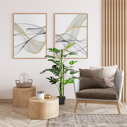 Artificial Plant 100 cm Artificial Monstera Artificial Tree with 21 Leaves and Pot for Home Office Living Room Green