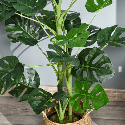 Artificial Plant 100 cm Artificial Monstera Artificial Tree with 21 Leaves and Pot for Home Office Living Room Green