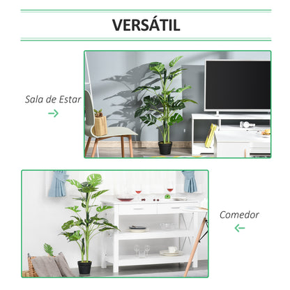 Artificial Plant 100 cm Artificial Monstera Artificial Tree with 21 Leaves and Pot for Home Office Living Room Green