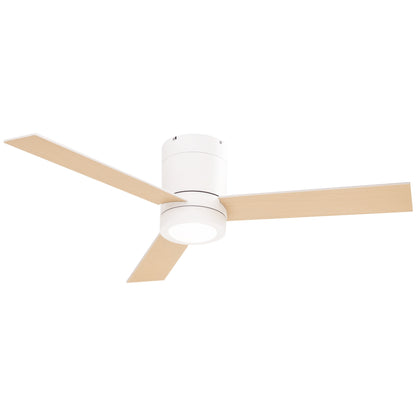 Ceiling Fan with Lighting, Remote Control, 48W Ceiling Light with Fan, 112 cm Quiet Dimmable Ceiling Lamp with Timer, 3 Speeds, for Living, Bedroom, and Dining Room, White