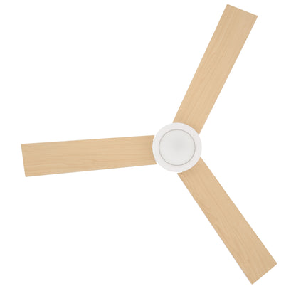 Ceiling Fan with Lighting, Remote Control, 48W Ceiling Light with Fan, 112 cm Quiet Dimmable Ceiling Lamp with Timer, 3 Speeds, for Living, Bedroom, and Dining Room, White
