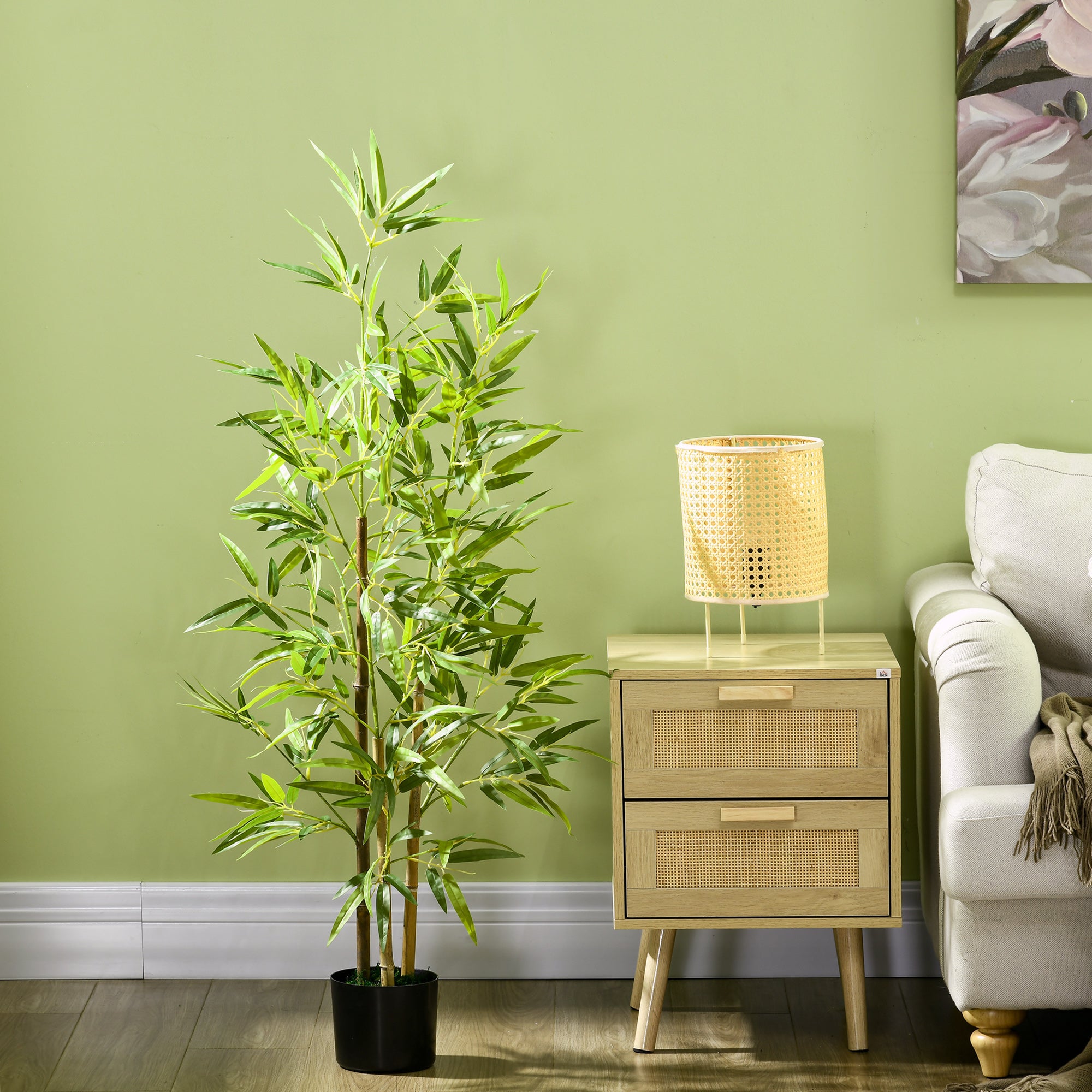 Artificial Bamboo Tree 120cm with Pot, Indoor Decoration, Very Realistic