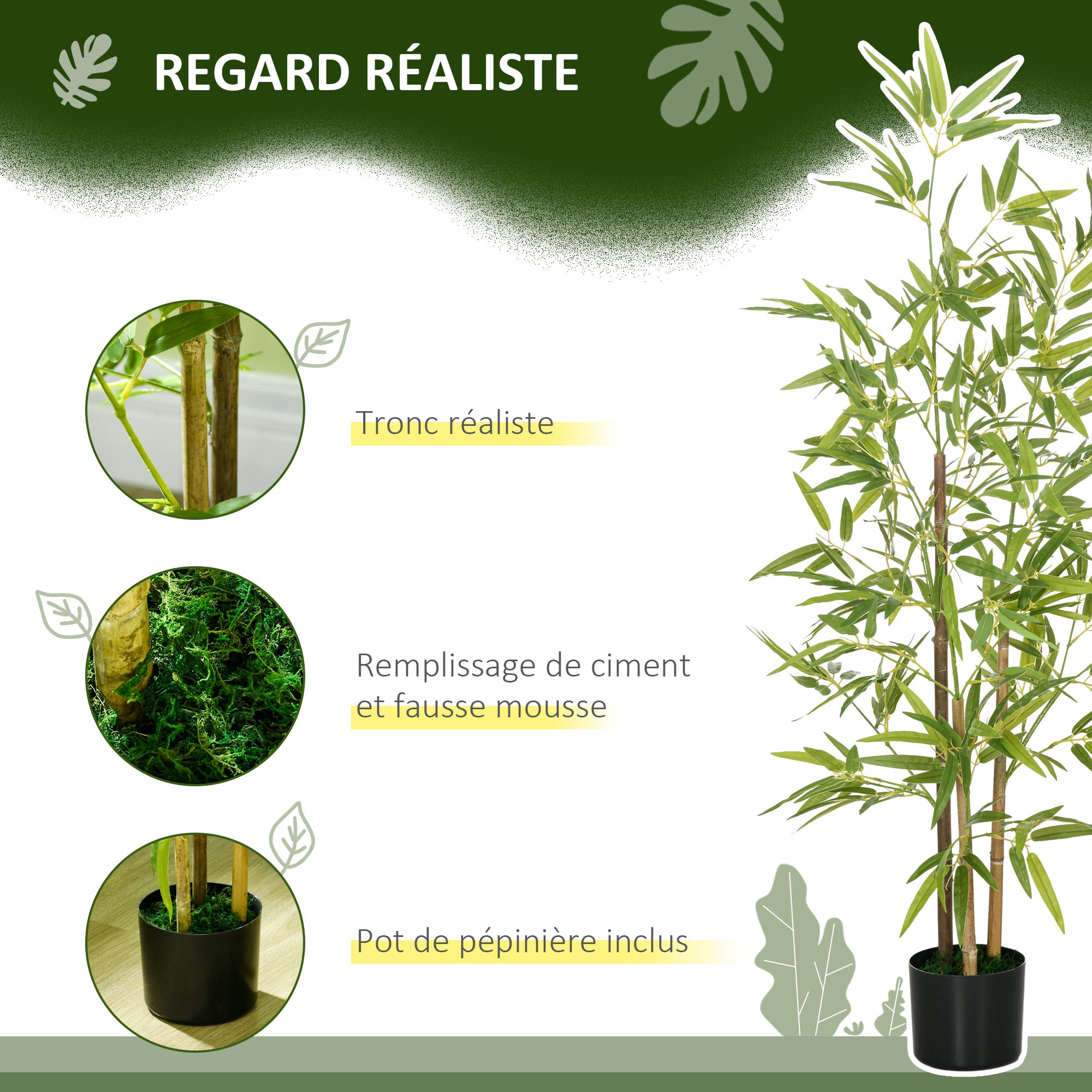 Artificial Bamboo Tree 120cm with Pot, Indoor Decoration, Very Realistic