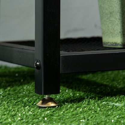 4-Tier Plant Stand, 83cm Tall Flower Stand for Indoor Outdoor, Metal Plant Stand, Multi-Layer Flower Rack, Pot Stand for Living Room, Garden Balcony Decor, Black