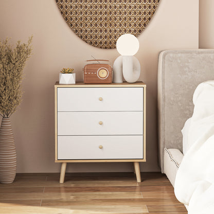 3-Drawer Chest Bedroom Dresser Modern Style Storage Cabinet for Bedroom, Living Room - 23.6 x 13.8 x 25.6 inches, Oak