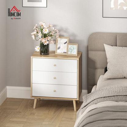 3-Drawer Chest Bedroom Dresser Modern Style Storage Cabinet for Bedroom, Living Room - 23.6 x 13.8 x 25.6 inches, Oak