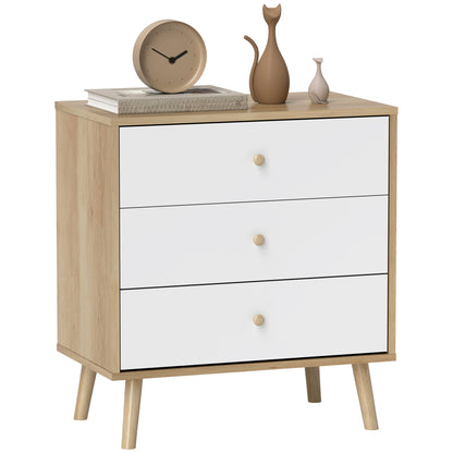 3-Drawer Chest Bedroom Dresser Modern Style Storage Cabinet for Bedroom, Living Room - 23.6 x 13.8 x 25.6 inches, Oak