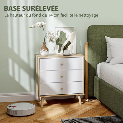 3-Drawer Chest Bedroom Dresser Modern Style Storage Cabinet for Bedroom, Living Room - 23.6 x 13.8 x 25.6 inches, Oak