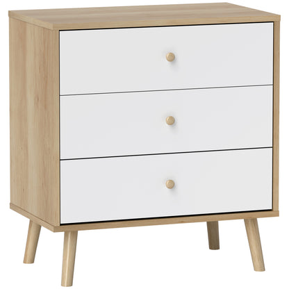 3-Drawer Chest Bedroom Dresser Modern Style Storage Cabinet for Bedroom, Living Room - 23.6 x 13.8 x 25.6 inches, Oak