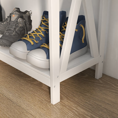 Wooden Console Table Entryway Table with 1 Drawer and 1 Storage Shelf for Hallway Living Room 100x30x81cm White