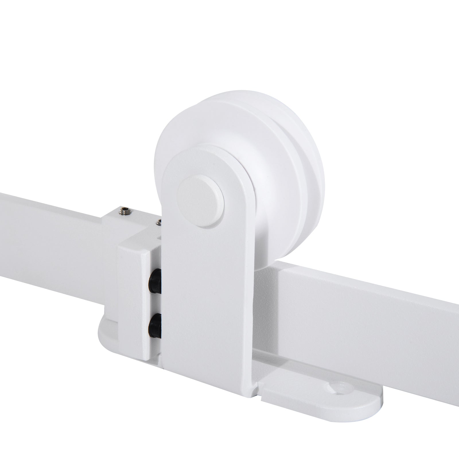 Sliding Door Hardware Kit 183 cm Complete Set with Rails, Rollers, Rail Stops, Floor Guide, Door Screws, Sliding Door System made of Carbon Steel White