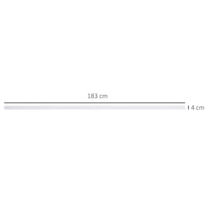 Sliding Door Hardware Kit 183 cm Complete Set with Rails, Rollers, Rail Stops, Floor Guide, Door Screws, Sliding Door System made of Carbon Steel White