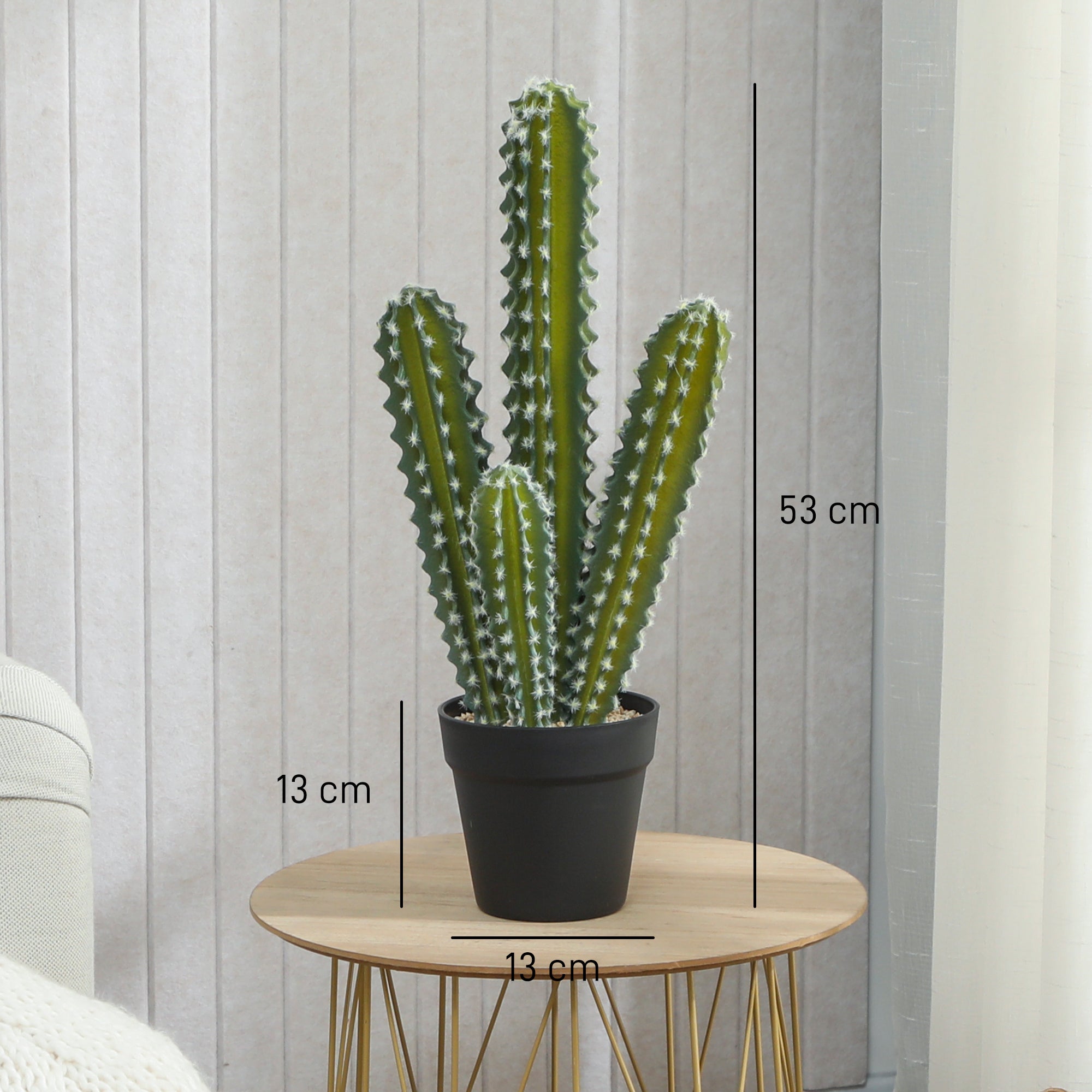Artificial Cactus Plant, 21 in (53 cm) — Potted Faux Column Cactus with Realistic Look for Home, Office, Housewarming Gift, Décor