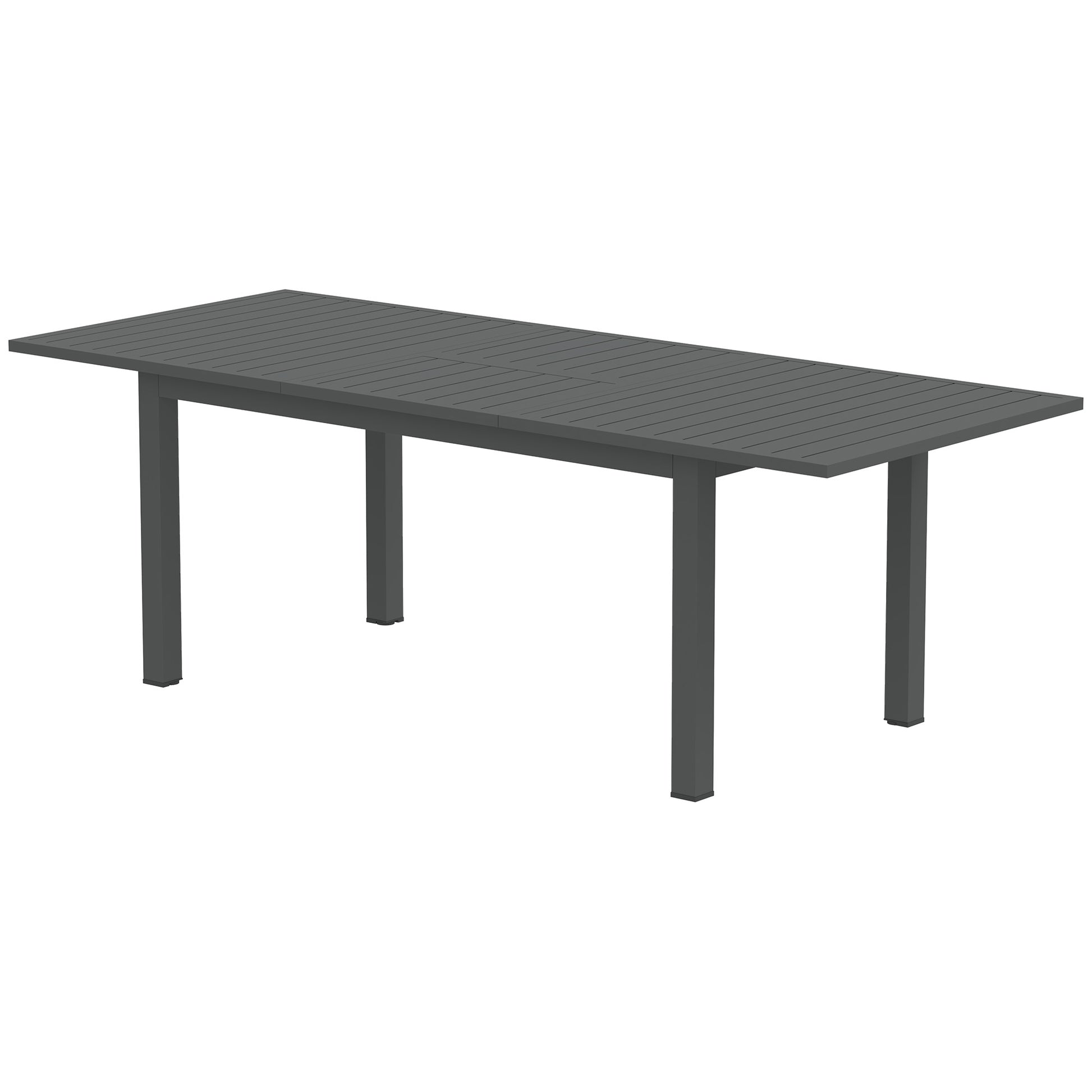 Patio Table Expandable Aluminum 160/220x90 cm Weather Resistant Balcony Table, Non-slip Buffet Table Camping Table for 6-8 People, Outdoor Dining Table for Garden, Terrace Balcony Gray