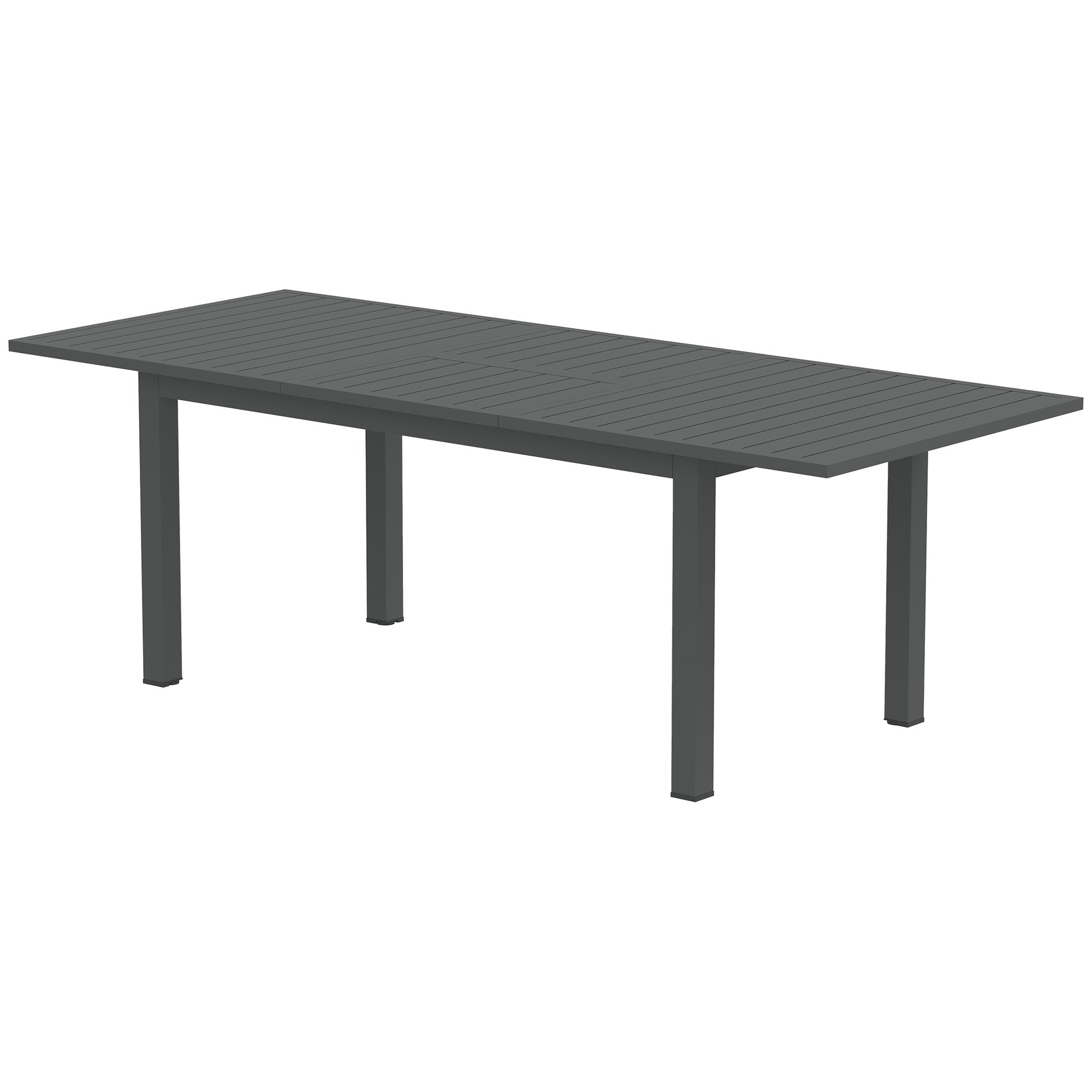 Patio Table Expandable Aluminum 160/220x90 cm Weather Resistant Balcony Table, Non-slip Buffet Table Camping Table for 6-8 People, Outdoor Dining Table for Garden, Terrace Balcony Gray