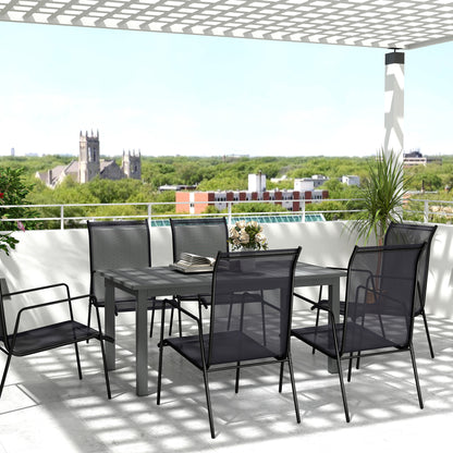 Patio Table Expandable Aluminum 160/220x90 cm Weather Resistant Balcony Table, Non-slip Buffet Table Camping Table for 6-8 People, Outdoor Dining Table for Garden, Terrace Balcony Gray