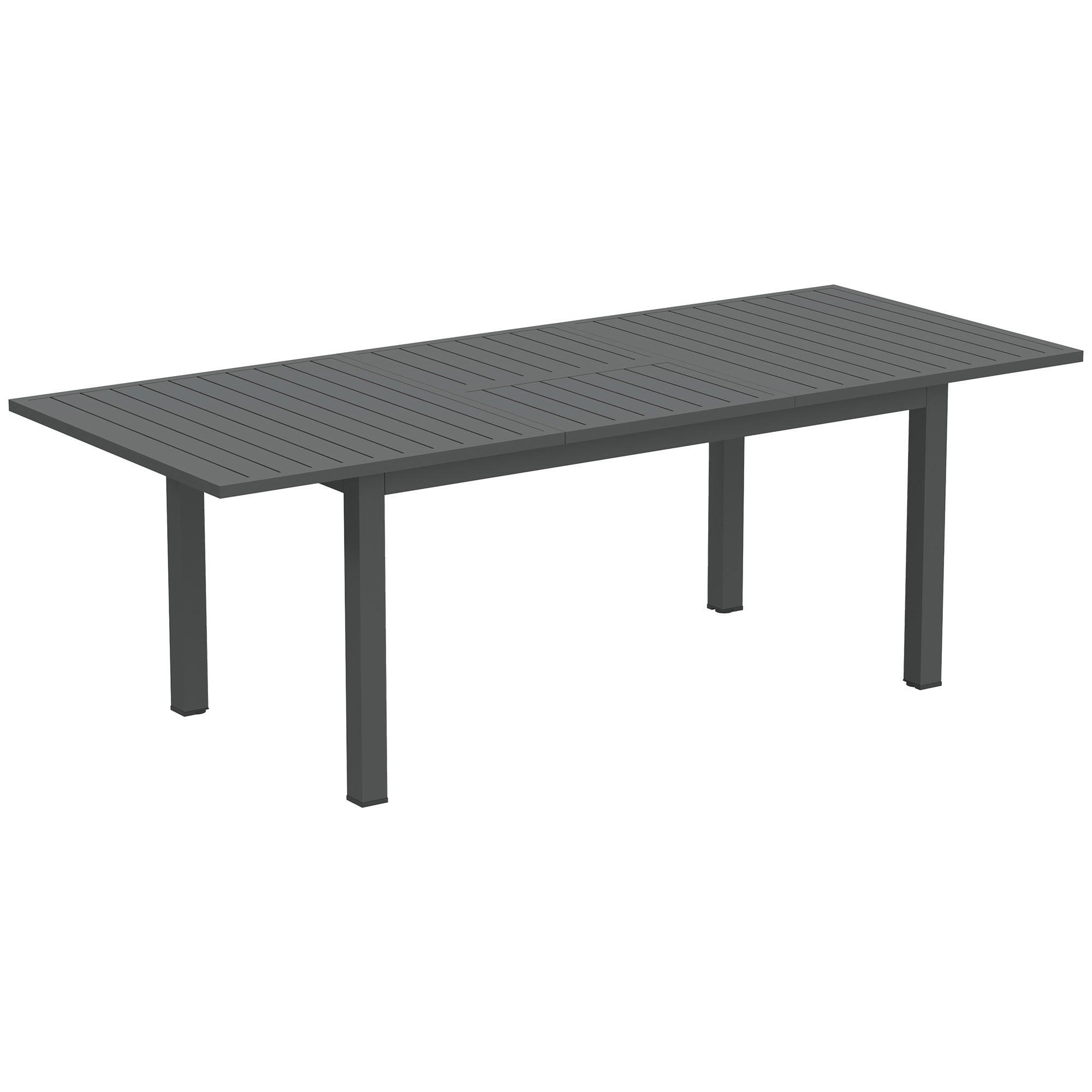 Patio Table Expandable Aluminum 160/220x90 cm Weather Resistant Balcony Table, Non-slip Buffet Table Camping Table for 6-8 People, Outdoor Dining Table for Garden, Terrace Balcony Gray