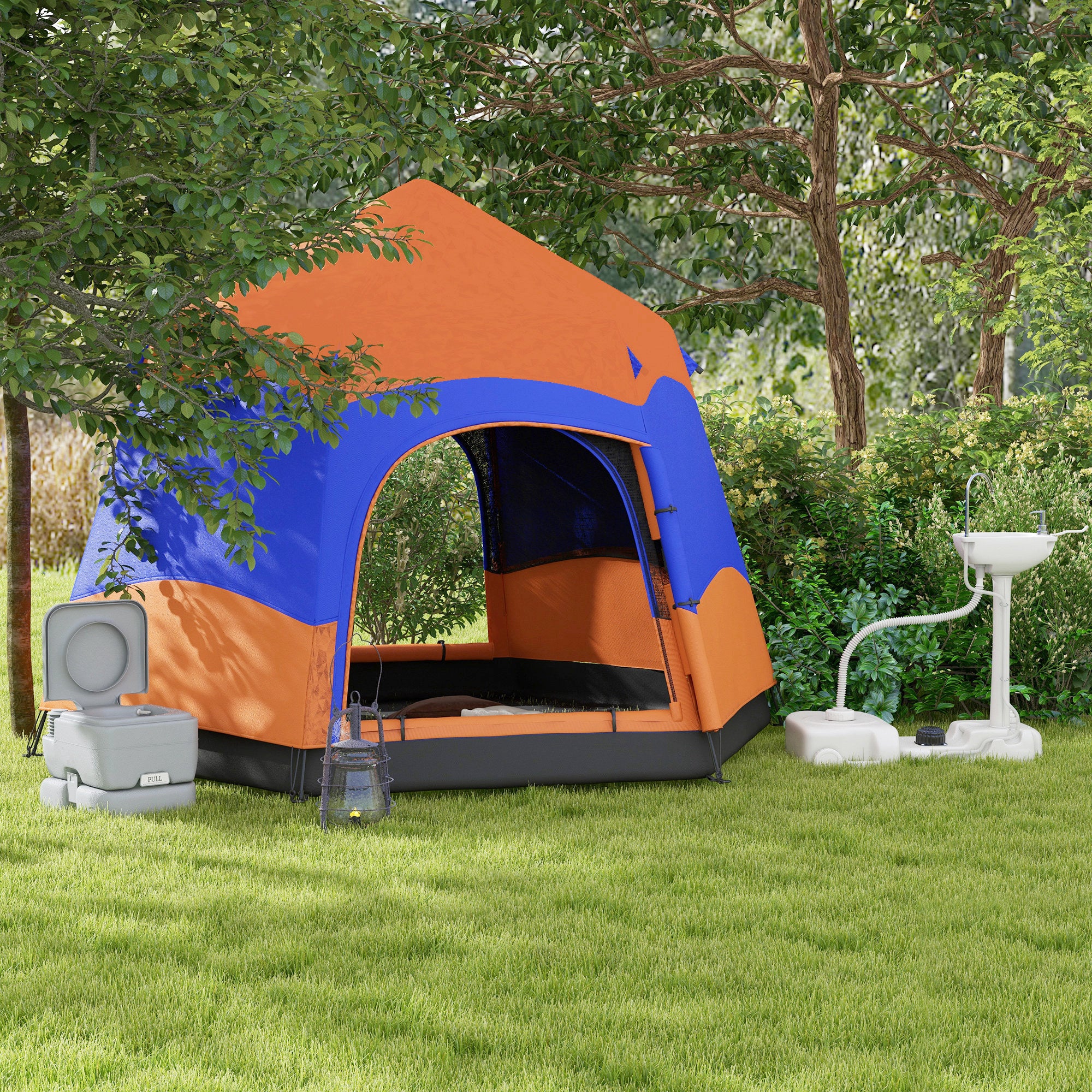 Camping Toilet, 20 L Portable WC, Camping WC with Flush and Waste Tank, Dry Toilet for Camping, Hiking, Traveling, Fishing, Plastic, Gray
