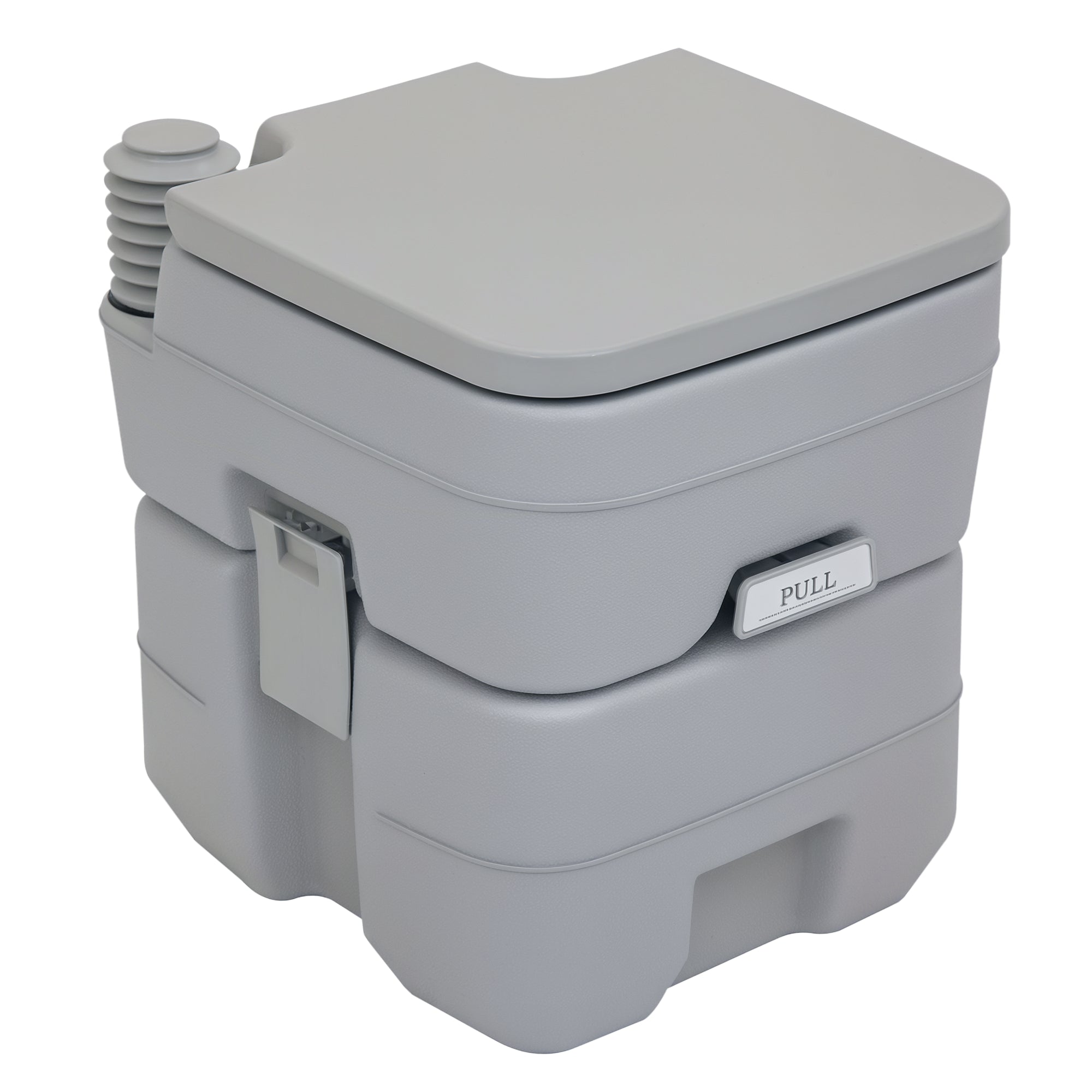 Camping Toilet, 20 L Portable WC, Camping WC with Flush and Waste Tank, Dry Toilet for Camping, Hiking, Traveling, Fishing, Plastic, Gray