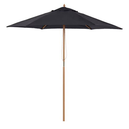 Outdoor Garden Umbrella Double Top Hexagonal Large Size Garden Ø 2.5 x 2.3H m Black Bamboo Wood