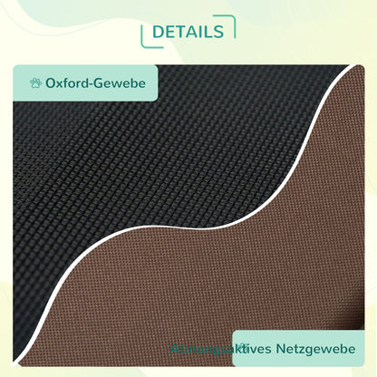 Raised Dog Bed with Canopy, Pet Bed, Dog Lounge Outdoor with Roof, Breathable, Taft Fabric for Camping Coffee 92 x 76 x 90 cm