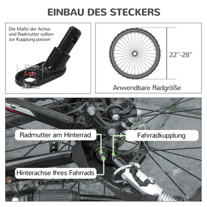 2-in-1 Dog Bicycle Trailer Pet Stroller & Jogger with Safety Leash, Dog Carriage with Reflectors Shock Absorbers for Medium Dogs up to 20 kg, Oxford Fabric, Green