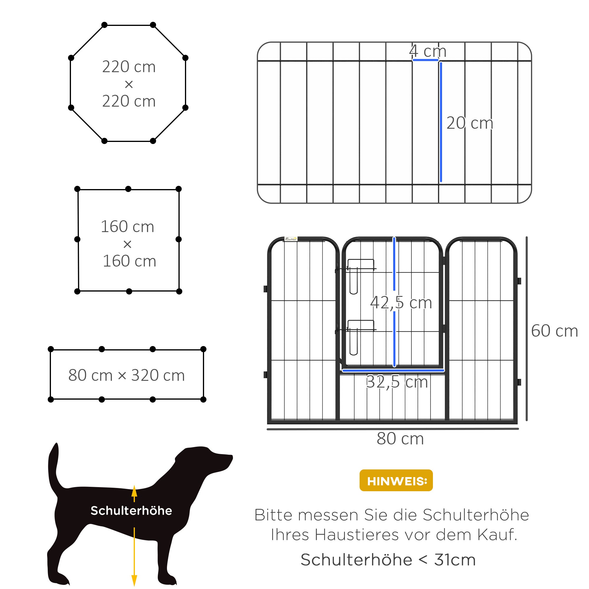 Puppy Playpen Pet Playpen Play Yard Play Fence Puppy Fence 80 x 60 cm