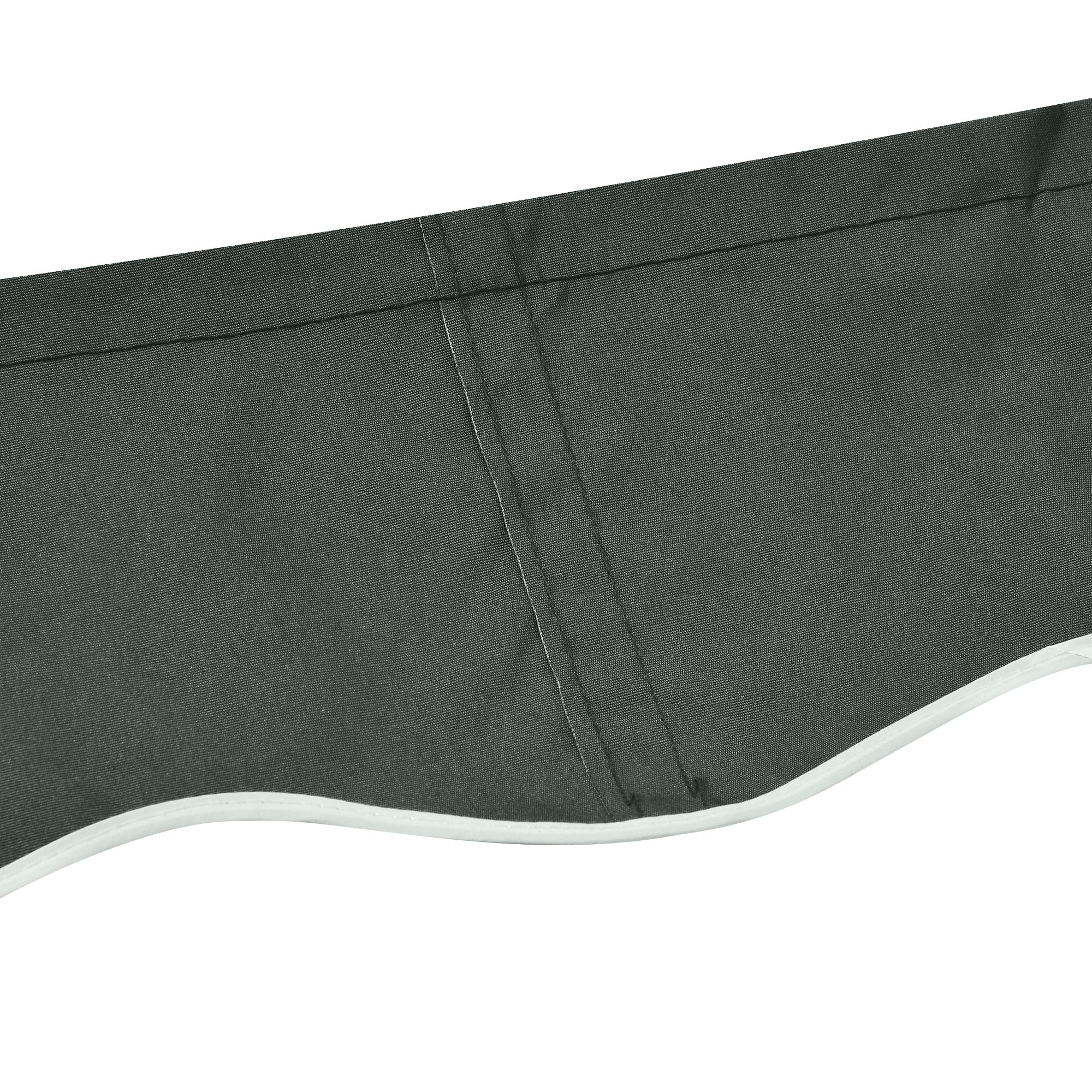 Replacement Canvas for Awning - Soft Wave Valance - High Density 280 g/m² Anti-UV Polyester in Gray 3.82L x 2.4W (projection) m