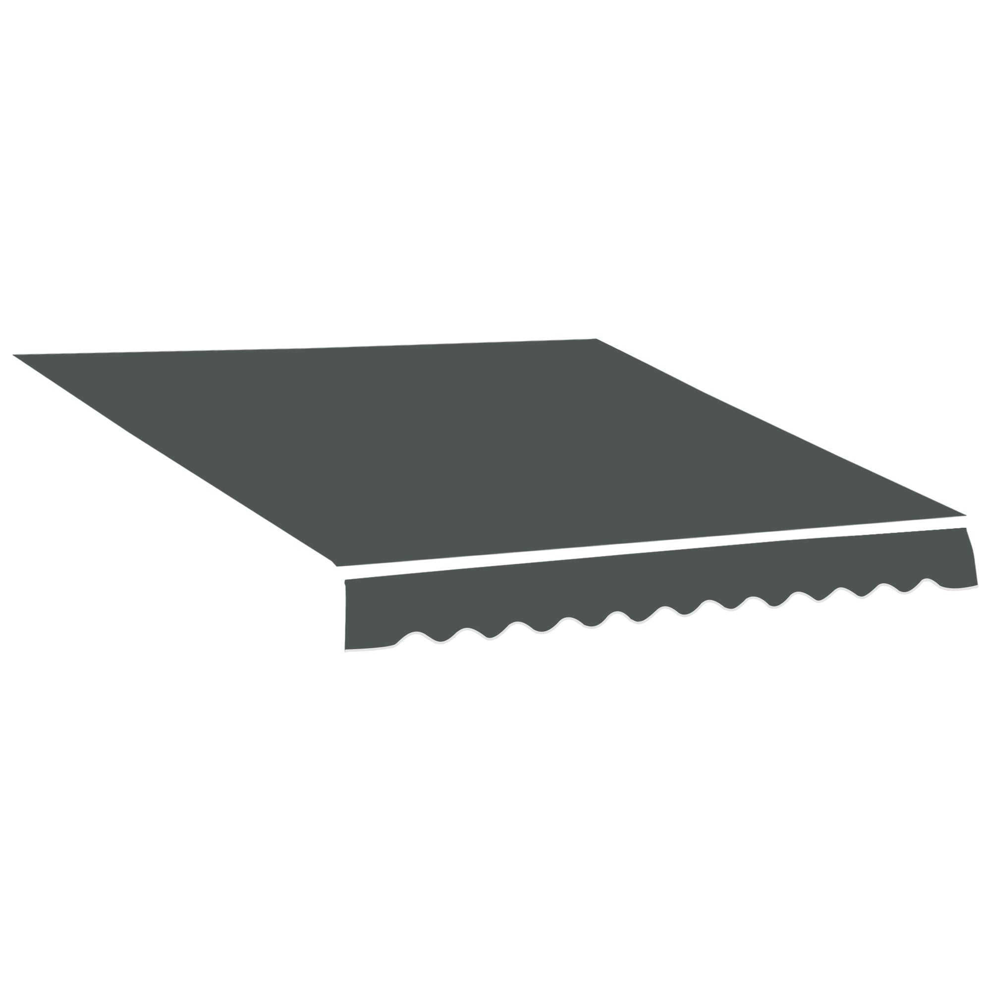 Replacement Canvas for Awning - Soft Wave Valance - High Density 280 g/m² Anti-UV Polyester in Gray 3.82L x 2.4W (projection) m