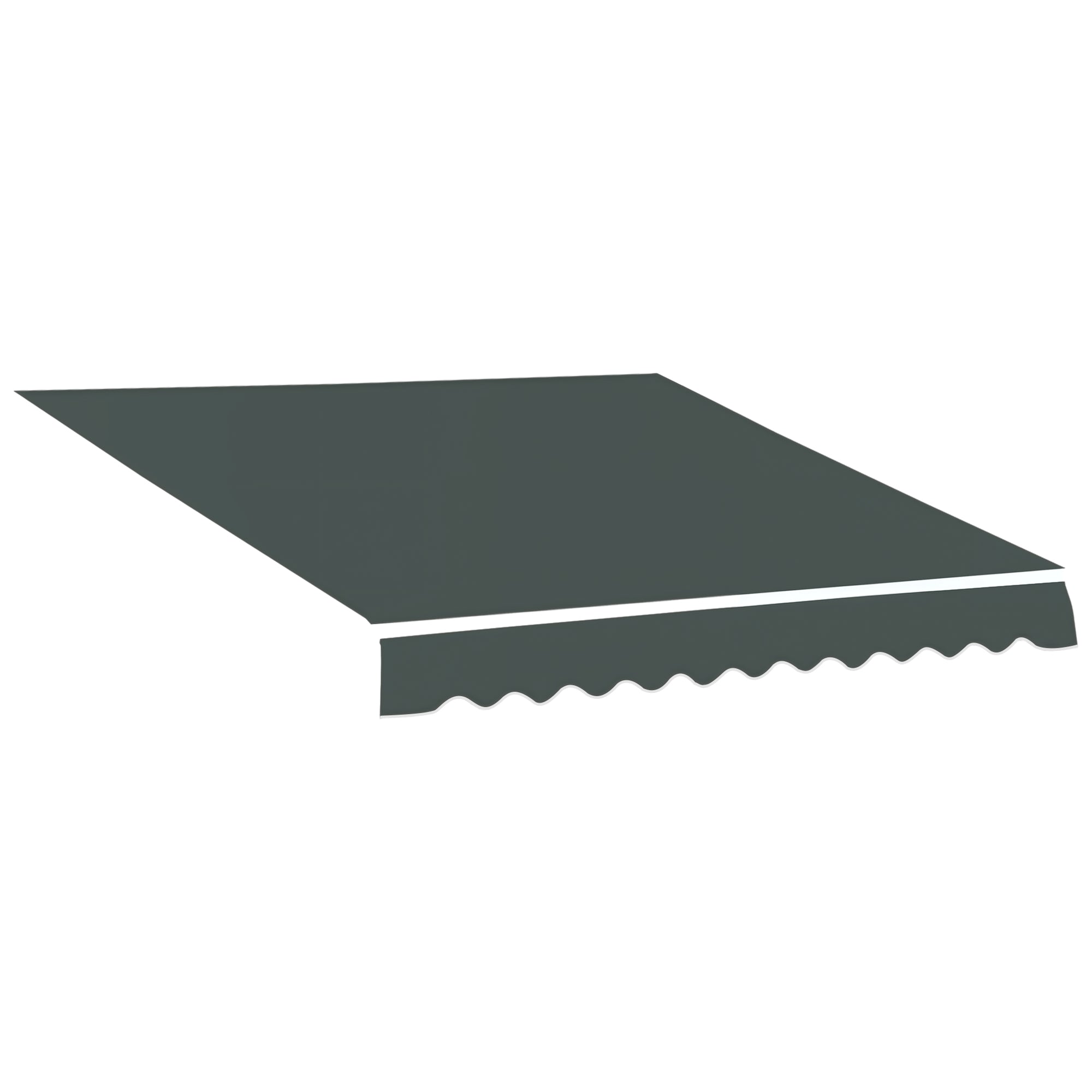 Replacement Canvas for Awning - Soft Wave Valance - High Density 280 g/m² Anti-UV Polyester in Gray 3.82L x 2.4W (projection) m