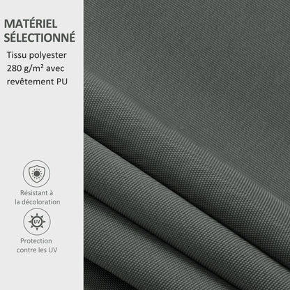 Replacement Canvas for Awning - Soft Wave Valance - High Density 280 g/m² Anti-UV Polyester in Gray 3.82L x 2.4W (projection) m