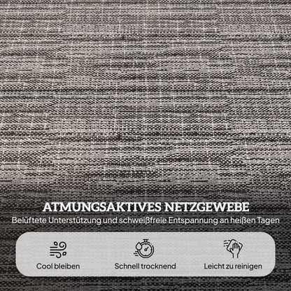 foldable sun lounger garden lounger with reading window, headrest, sunbed with 4-way adjustable backrest, weatherproof camping lounger up to 120 kg load capacity, for garden beach pool, Gray