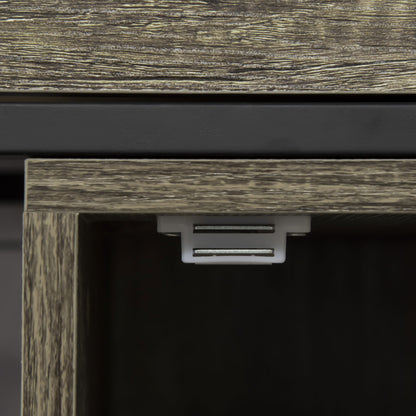 Kitchen Trolley Cart with Drawer and Wheels - 60 x 50 x 84.5 cm - Black and Oak Effect