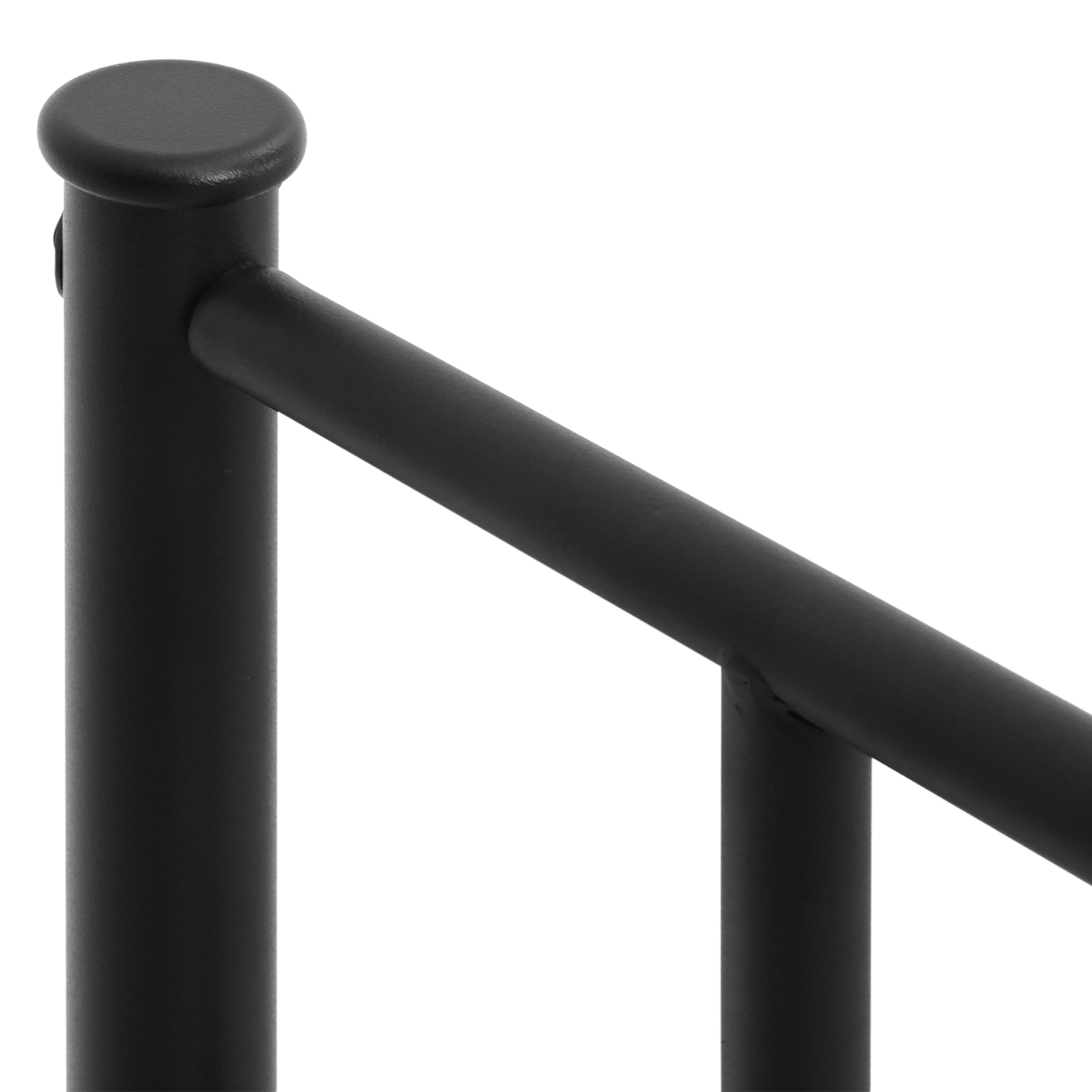 Single Metal Bed Frame 31 cm for 90x190 cm Mattress with Heart Shaped Headboard Bed Frame with Storage Space 95x196x100 cm Black