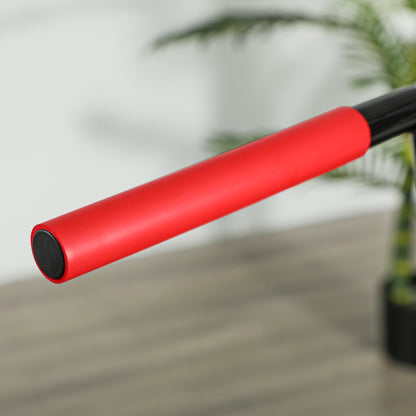 SPORTNOW Fitness Trampoline 114x114x132 cm Elastic Bed Fitness with Adjustable 3 Level Handlebar Steel Frame for Leg Body Workout at Home Office Gym Red