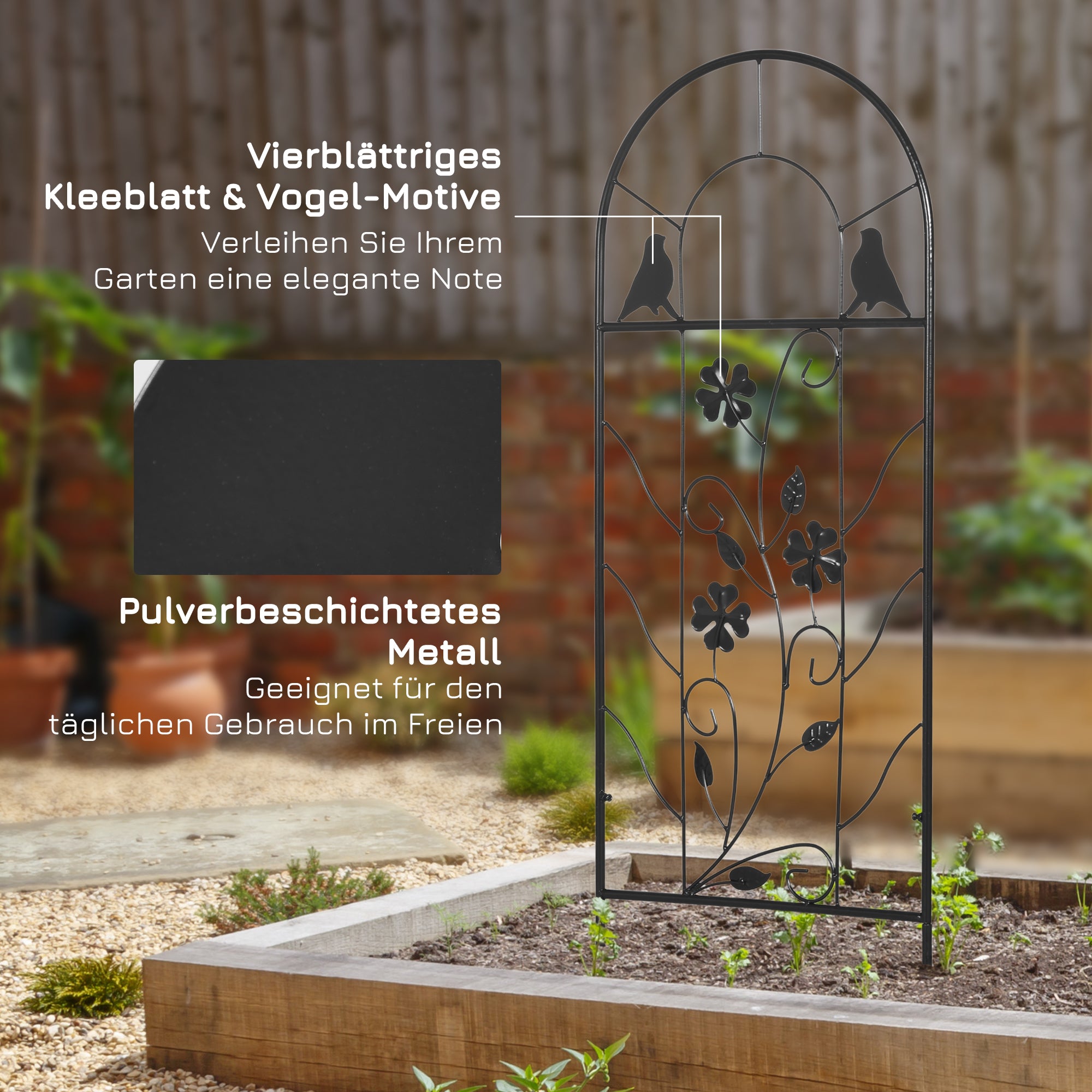 Metal Trellis 2-Piece Set for Climbing Plants Trellis 38 x 98 cm Garden Trellis for Indoor Plants Plant Trellis for Flowers Climbing Plants Black