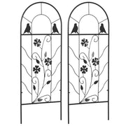 Metal Trellis 2-Piece Set for Climbing Plants Trellis 38 x 98 cm Garden Trellis for Indoor Plants Plant Trellis for Flowers Climbing Plants Black