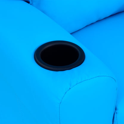 Children's Armchair, Mini Chair, Children's Sofa for 3-6 years old, Reclining Function, Built-In Cup Holder, Blue, 62 x 52 x 69 cm