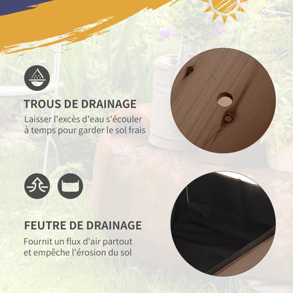 Raised Garden Planter on Wheels - Shelf, Foldable Side Table, Irrigation Inserts, Drainage Felt Included - Pre-Oiled Fir Wood