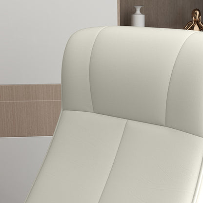Reclining Chair with Footstool, 360° Swivel TV Chair with Reclining Function Padded TV Chair with Microfiber Look for Living Room, Cream White