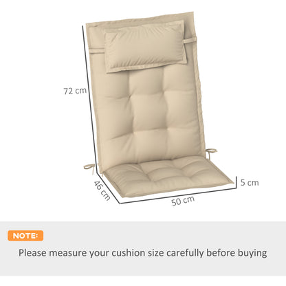 2-Piece Set Sun Lounger Cushion Water-Resistant Lounge Pad for Garden Lounger Padding for Beach Lounger Sunbed Pillow Cushion for Garden Furniture Cushions 50x116x5 cm, Beige