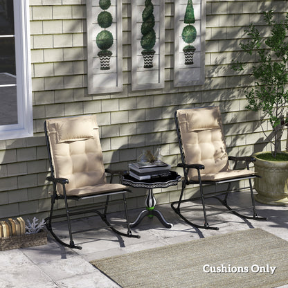 2-Piece Set Sun Lounger Cushion Water-Resistant Lounge Pad for Garden Lounger Padding for Beach Lounger Sunbed Pillow Cushion for Garden Furniture Cushions 50x116x5 cm, Beige