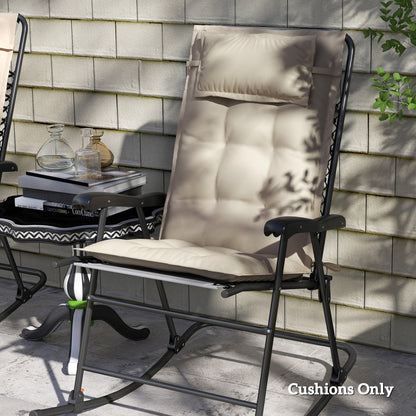 2-Piece Set Sun Lounger Cushion Water-Resistant Lounge Pad for Garden Lounger Padding for Beach Lounger Sunbed Pillow Cushion for Garden Furniture Cushions 50x116x5 cm, Beige