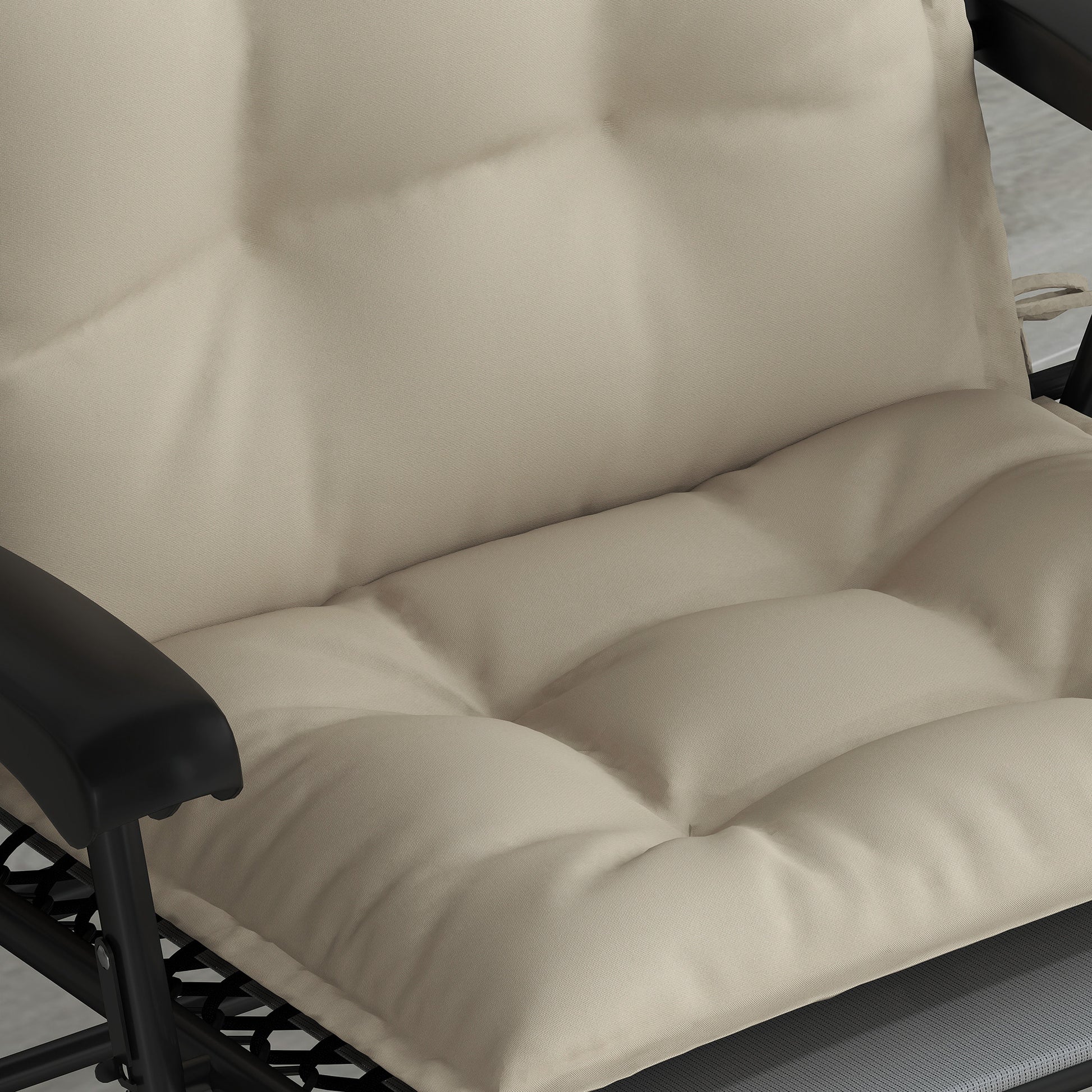 2-Piece Set Sun Lounger Cushion Water-Resistant Lounge Pad for Garden Lounger Padding for Beach Lounger Sunbed Pillow Cushion for Garden Furniture Cushions 50x116x5 cm, Beige