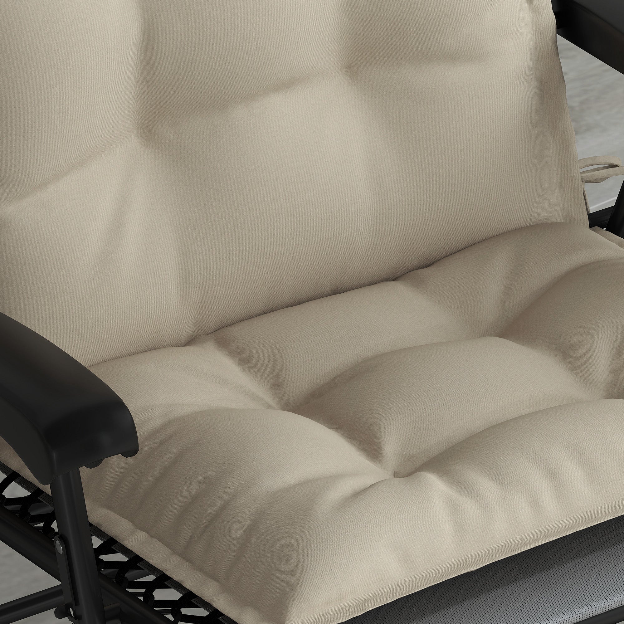 2-Piece Set Sun Lounger Cushion Water-Resistant Lounge Pad for Garden Lounger Padding for Beach Lounger Sunbed Pillow Cushion for Garden Furniture Cushions 50x116x5 cm, Beige